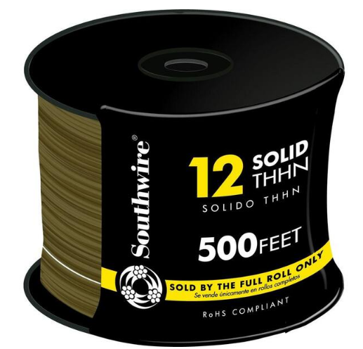 500 ft. 12 Brown Solid CU THHN Wire - 9902633