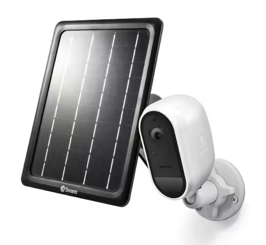 Battery Powered Wireless Indoor/Outdoor Smart Surveillance Bullet Camera with Solar Panel and Mounting Stand - 91005599100