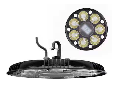 1 ft. 1300-Watt Equivalent 20,000 Lumens Integrated LED Black UFO High Bay Light 5000K for Warehouse Factory Barn Shop - 91010318941