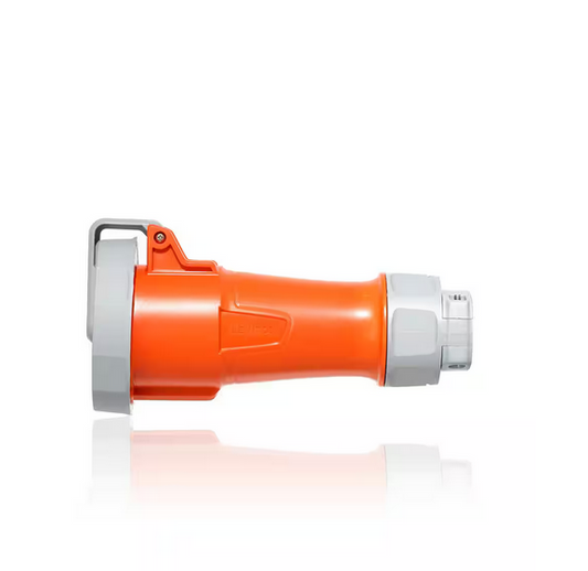 LEV Series 30 Amp 125-Volt/250-Volt 3-Phase, 3P, 4W IEC 60309-1 and 60309-2 Pin and Sleeve Connector Watertight, Orange - 91007207478
