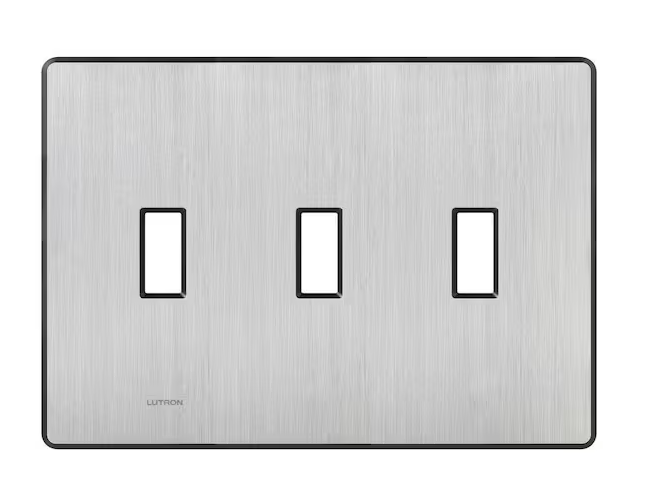 Fassada 3 Gang Toggle Switch Cover Plate for Dimmers and Switches, Stainless Steel (FW-3-SS)