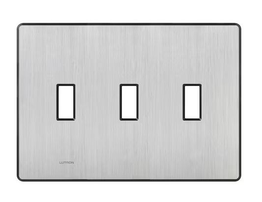 Fassada 3 Gang Toggle Switch Cover Plate for Dimmers and Switches, Stainless Steel (FW-3-SS)