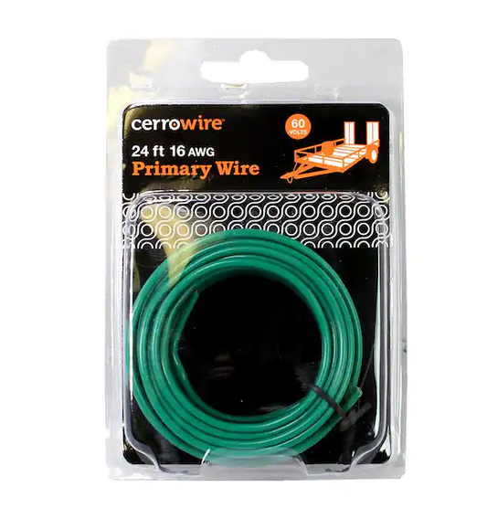 24 ft. 16 Gauge Green Stranded Primary Wire - 9710783