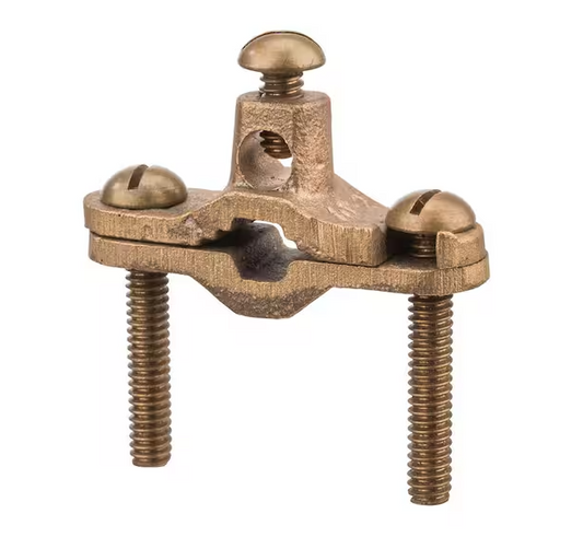 3/8 in. - 1 in. Pipe Heavy Duty Bronze Ground Clamp Direct Burial for Rebar 2 AWG Ground Wire Max - 91001841640