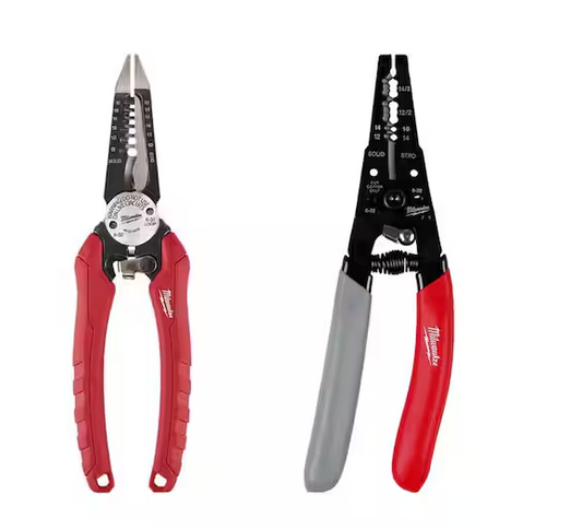 7.75 in. Combination Electricians 6-in-1 Wire Strippers Pliers with 12-16 AWG NM Wire Stripper and Cutter (2-Piece) - 91010839658