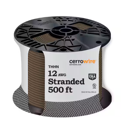500 ft. 12 Gauge Brown Stranded Copper THHN Wire - 9808852