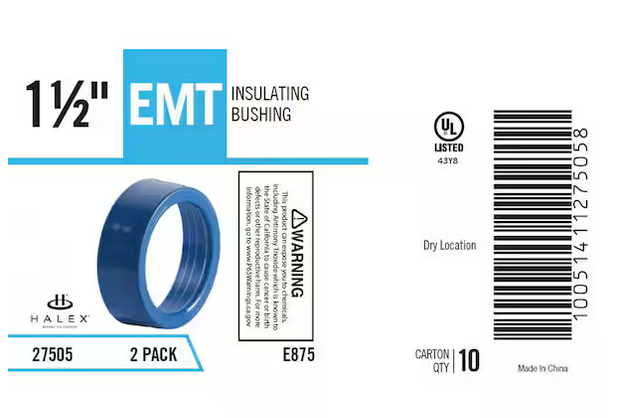 1-1/4 in. Electrical Metallic Tube (EMT) Insulating Bushing (2-Pack) - 9458378