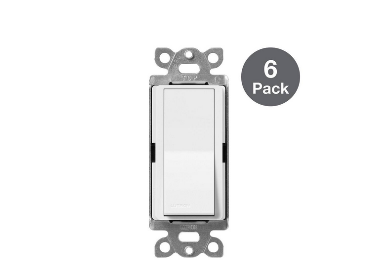 Claro On/Off Switch, 15 Amp/4 Way, White (CA-4PS-WH-6) (6-Pack)