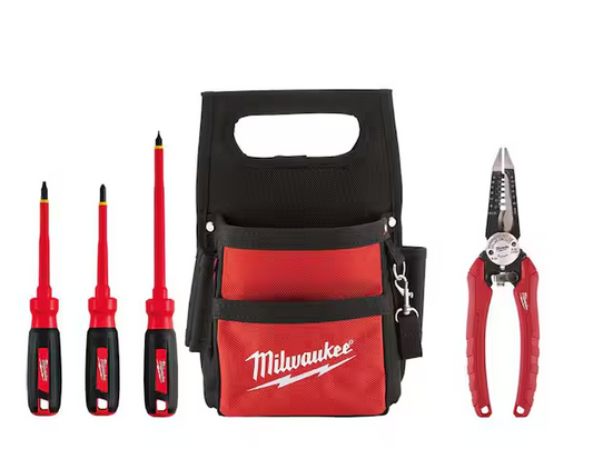 Electrician's Hand Tool Set With Tool Pouch (5-Piece)