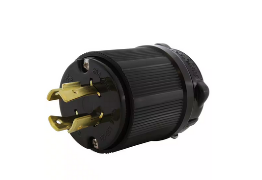 NEMA 3-Phase 20 Amp 250-Volt 4-Prong Locking Male Plug With UL C-UL Approval - 91005164557