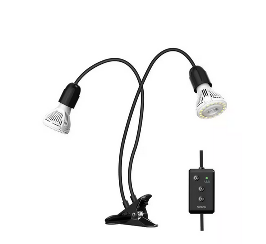 Full Spectrum Gooseneck Clip 20-Watt, 2000-Lumen Black Plant LED Grow Light, 4000K - 91012295304