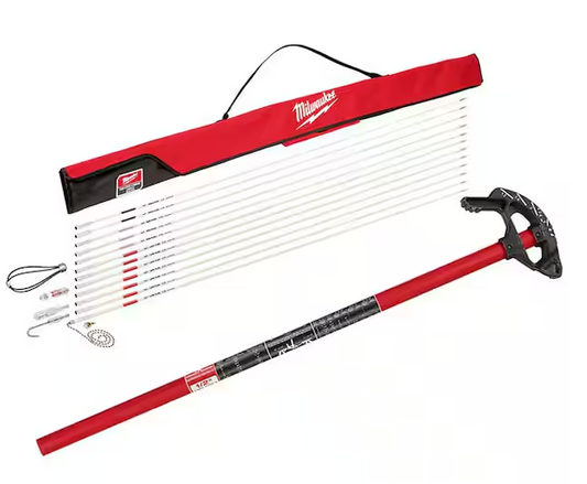 60 ft. Fiberglass Fish Stick Low/Mid/High Flex Combo Kit with 1/2 in. EMT Iron Conduit Bender Head with Handle - 91011044035