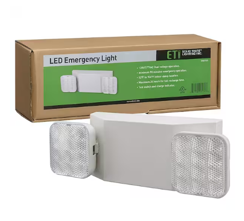 60-Watt Equivalent 2-Head White 2.4-Watt 249 Lumens Linear Integrated LED Emergency Light 6500K Daylight - 91005776258