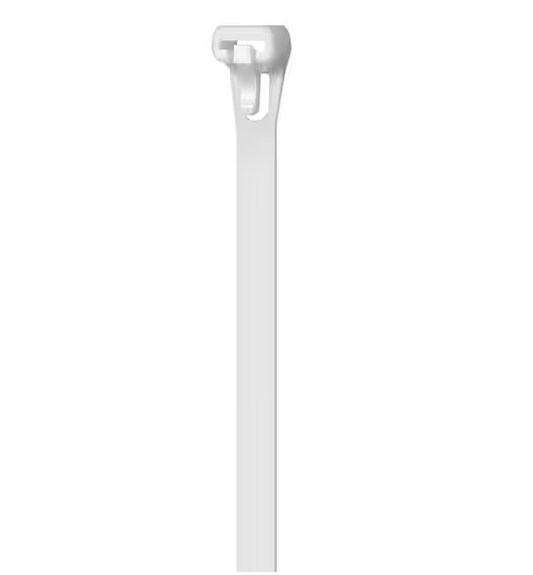 8in Reusable Releasable UL 21 Rated Cable Zip Ties 10 Pack Natural (White) - 91008951151