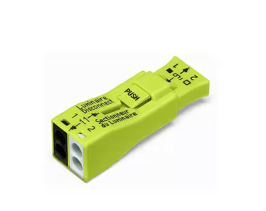 Luminaire 873-902 Disconnect Connector, 2-Pole, Yellow (5 Pack) - 91011140643