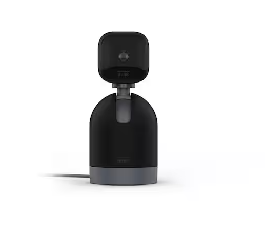 Mini Pan Tilt Camera, Wired Indoor Black Rotating Plug In Smart Security Camera, 2-Way Audio, HD Video, Motion