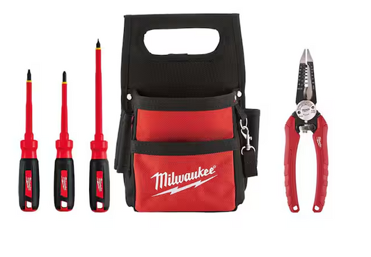 Electrician's Hand Tool Set With Tool Pouch (5-Piece)