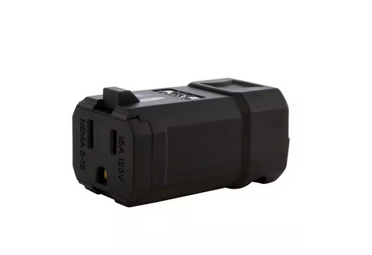15 Amp 125-Volt NEMA 5-15P Square Household Female Connector with UL, C-UL Approval - 91005911466