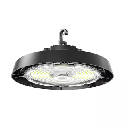 400-Watt Equivalent 11 in. Round Integrated LED Black High Bay Light 27000-36000 Lumens Adjustable CCT 120-277v - 91010046040