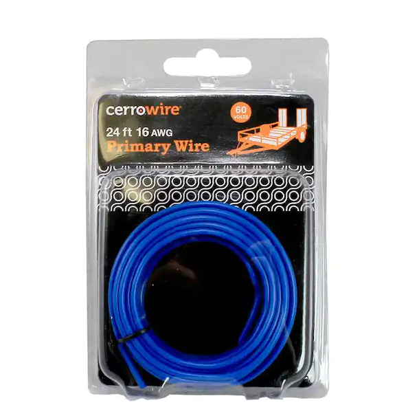 24 ft. 16 Gauge Blue Stranded Primary Wire - 9710900