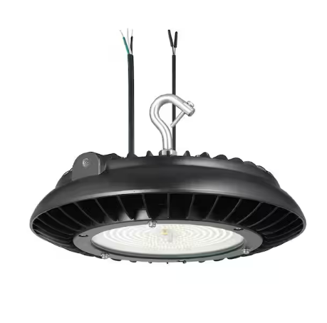 11 in. Round Integrated LED Black High Bay Light, 5000K