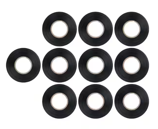 0.75 in. x 60 ft. Electrical Tape, Black (10-Pack) - 91009513442