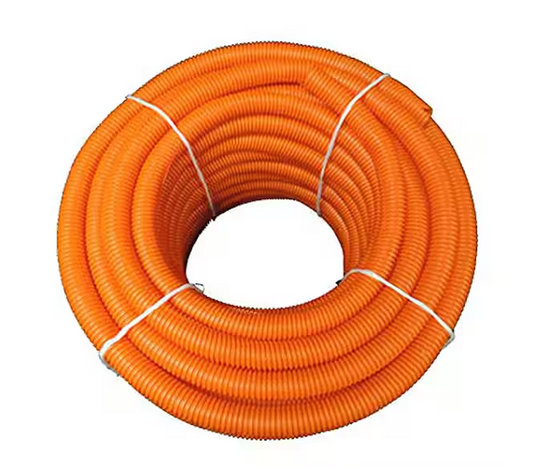 3/4 in. Dia x 100 ft. Orange Flexible Corrugated Polyethylene Split Tubing and Convoluted Wire Loom - 91004893353