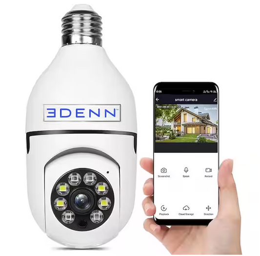 Wireless Light Bulb Indoor/Outdoor Dome WIFI Security Camera Single - 91008859627