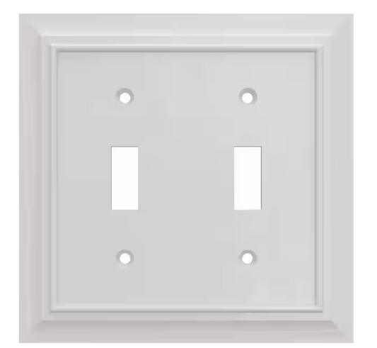 Derby 2-Gang Light Switch/Toggle Plate, White (3-Pack) - 91009513912