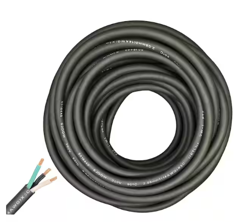 25 ft. 14/3 14-Gauge 3 Conductor 300-Volt Black SJOOW Cable Cord - 91011138566