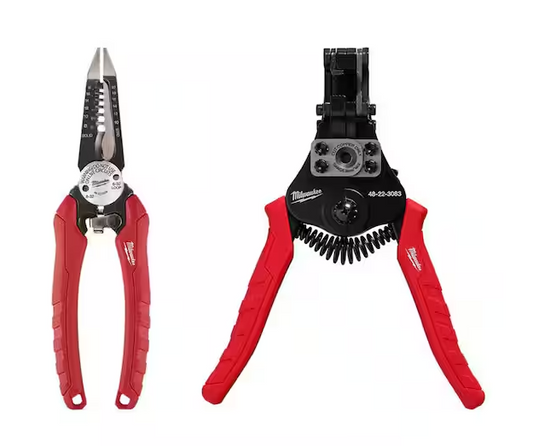 7.75 in. Combination Electricians 6-in-1 Wire Strippers Pliers with Automatic Wire Stripper and Cutter (2-Piece) - 91010839659
