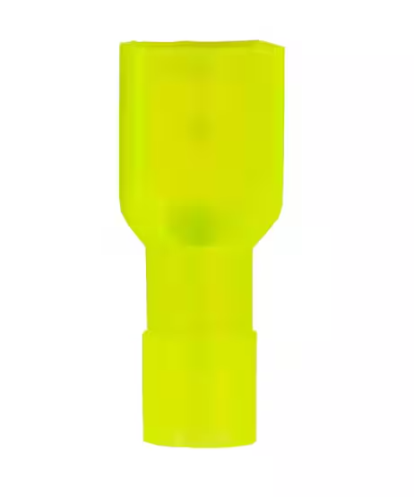 12 -10 AWG 0.25 in. Tab Male Fully-Insulated Disconnect, Yellow (10-Pack) - 9280281