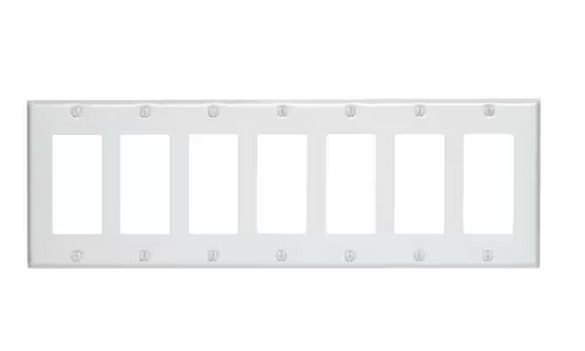 White 7-Gang Decorator/Rocker Wall Plate (1-Pack) - 91002200306