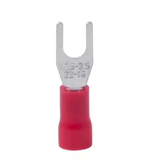 22-18 AWG 4 to 6 Stud Spade Terminal, Vinyl Red (10-Pack) - 9268995