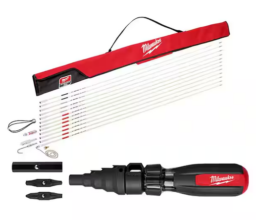 60 ft. Fiberglass Fish Stick Low/Mid/High Flex Combo Kit with 7-in-1 Conduit Reaming Multi-Bit Screwdriver - 91009480181