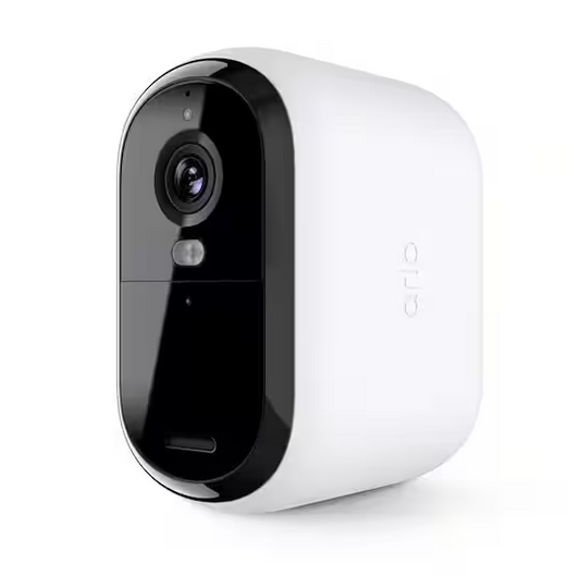 Essential Wireless Outdoor Home Security Camera XL 2K (2nd Gen) with Color Night Vision, 4X Longer Battery Life - White - 91010456608