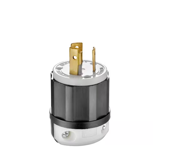 30 Amp 125-Volt Locking Plug, Black and White - 9589456