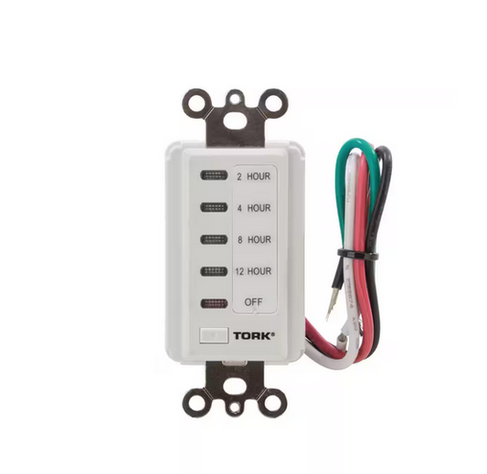 15 Amp 120-Volt 2/4/8/12-Hour Indoor Electronic Wall Switch Timer, White