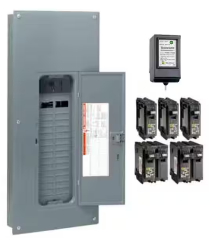 Homeline 200 Amp 30-Space 60-Circuit Indoor Main Breaker Plug-On Neutral Load Center with Surge SPD - Value Pack - 91002153762