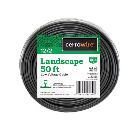 50 ft. 12/2 Black Stranded Low-Voltage Landscape Lighting Wire - 91002520539