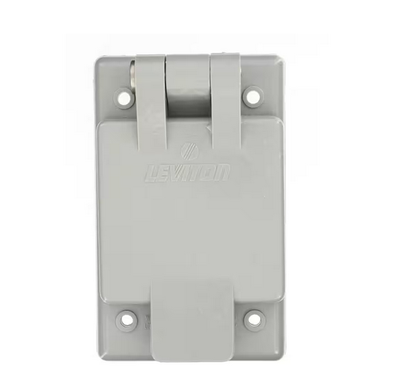 20 Amp 125-Volt Straight Blade Grounding Inlet Outlet, Gray