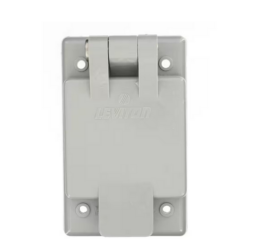 20 Amp 125-Volt Straight Blade Grounding Inlet Outlet, Gray