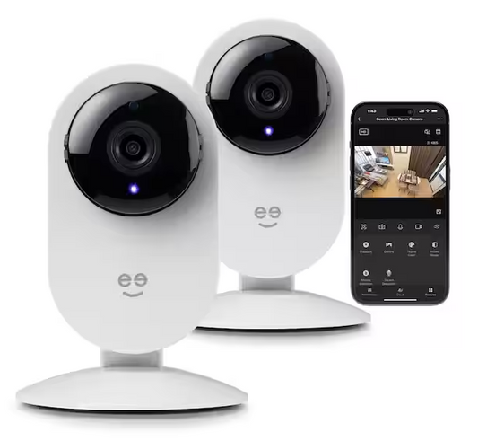 Glimpse 1080p HD Smart Camera - Indoor Home Security Camera - No Hub Required - Motion Detection Camera (2-Pack) - 91010863629