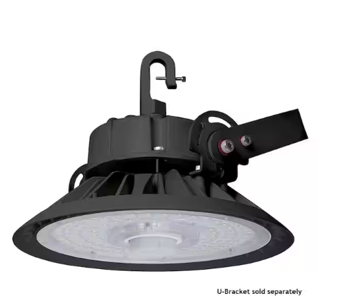 1 ft. Round 250-Watt Equivalent Integrated LED Dimmable Black High Bay Light, 5000K - 91010578437