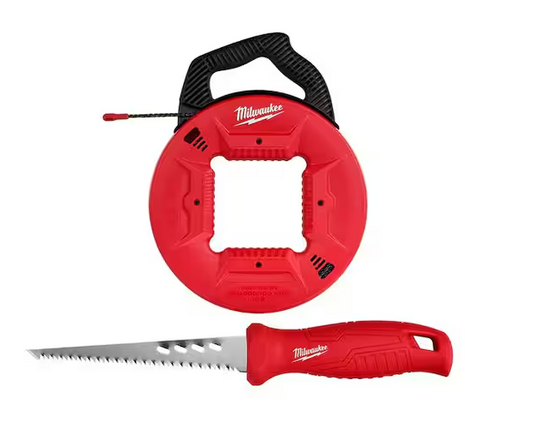 13 in. x 50 ft. Polyester Fish Tape with Non-Conductive Tip and Rasping Jab Saw - 91007933561