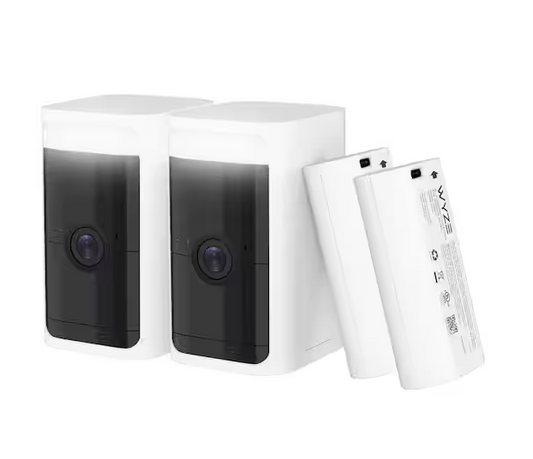 Battery Cam Pro 2-Pack, Wireless Indoor/Outdoor Home Security Camera, 2k HD Color Night Vision and Built-In Spotlight - 91008986170