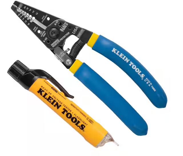 2-Piece Voltage Tester and Wire Stripper Tool Set