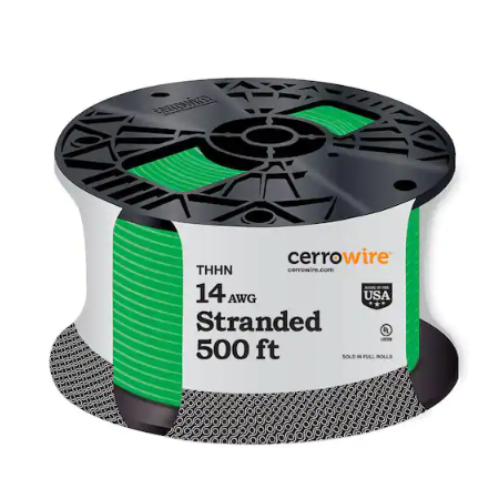 500 ft. 14 Gauge Green Stranded Copper THHN Wire - 9320234