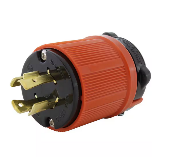 NEMA L15-20P 3-Phase 20 Amp 250-Volt 4-Prong Assembly Locking Male Plug - 91004035037