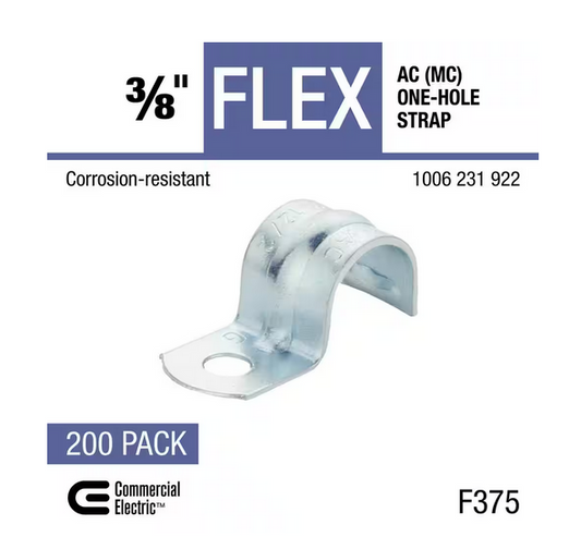 3/8 in. Flexible Metal Conduit (FMC) AC/MC One-Hole Strap (200-Pack) - 91006231922